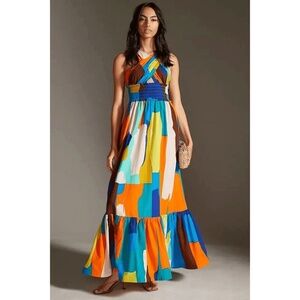 Anthropologie Plenty by Tracy Reese Bold Printed Halter Maxi Dress Size XS NWT